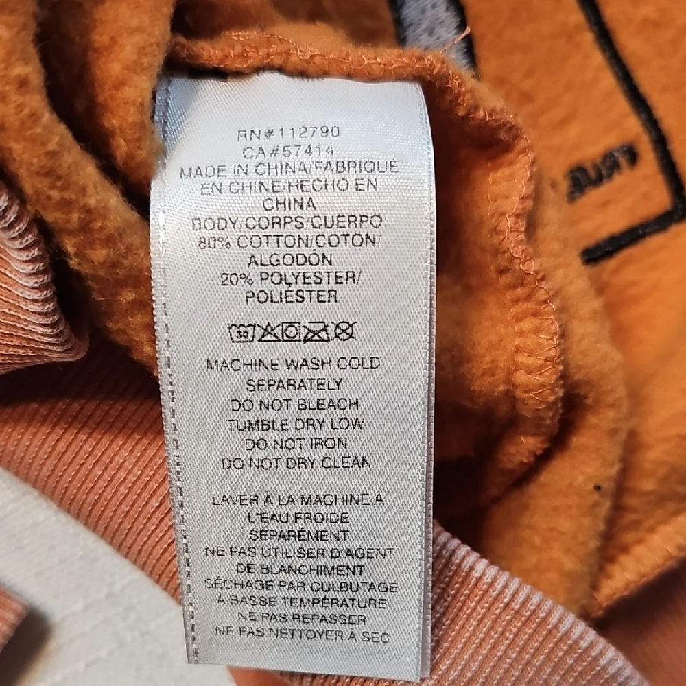 True Religion Crewneck Sweatshirt Orange L Fleece Pullover Y2K Streetwear Cozy
